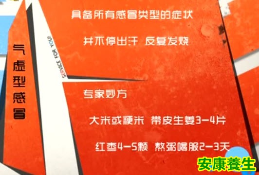 气虚型感冒吃什么