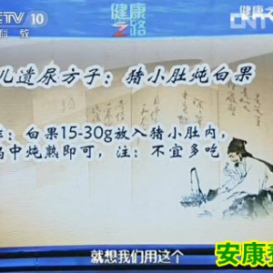 20130824健康之路视频和笔记:池晓玲讲白果,小儿遗尿,美容