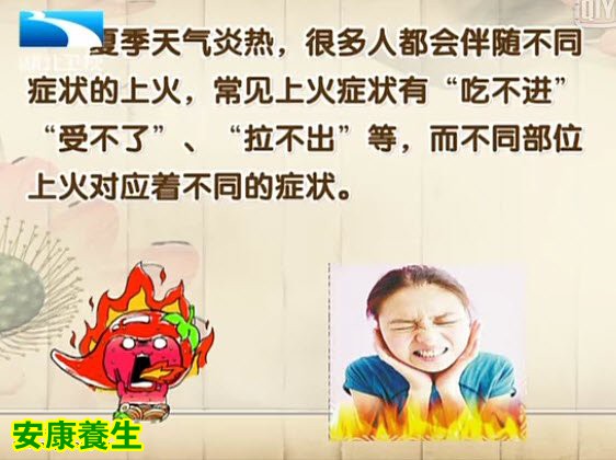 不同部位上火引起的症状