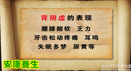 20150401养生堂视频和笔记:五脏的阴虚表现及调理 脾阴虚和肾阴虚的表现