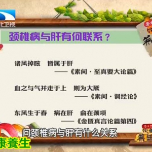 湖北卫视20151224饮食养生汇:付国兵讲颈椎病与肝的关系、穴位养生之御邪