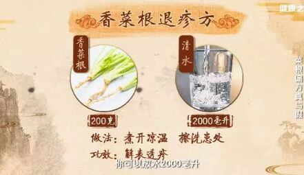 20181225健康之路:黄彬《菜根偏方真与假》芹菜根,白菜根,香菜根,茴香根